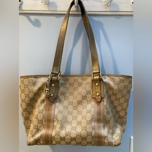 Authentic Gucci brown and gold tote